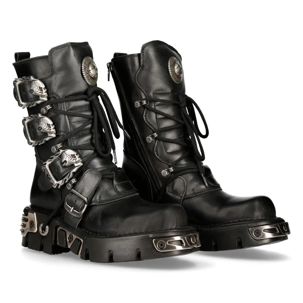 Luxury Edge 391 S1 Reactor Boots Goth Metallic Black