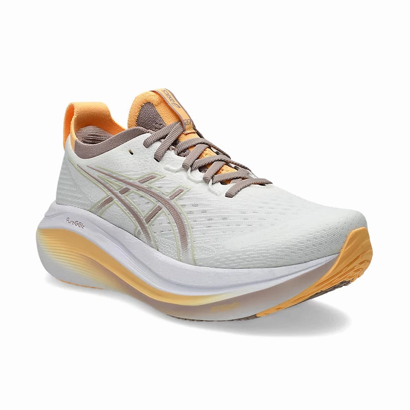 Women's Gel-Nimbus 27 White/Fawn Long Time Wear Breathable Comfort