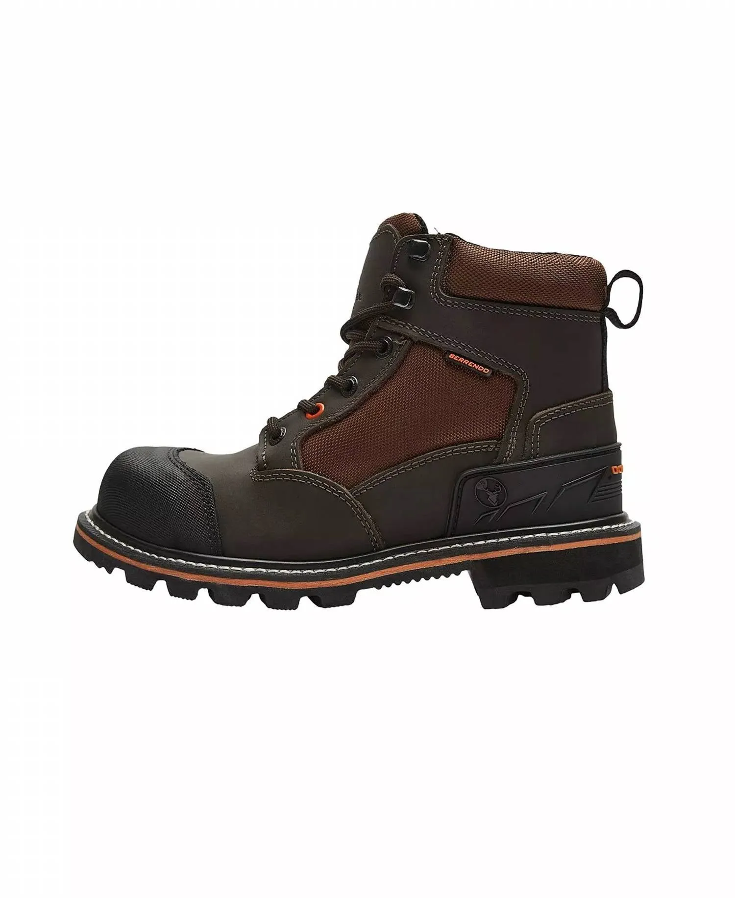 6?? Steel Toe Work Boots In Brown Reflective Safety Accents