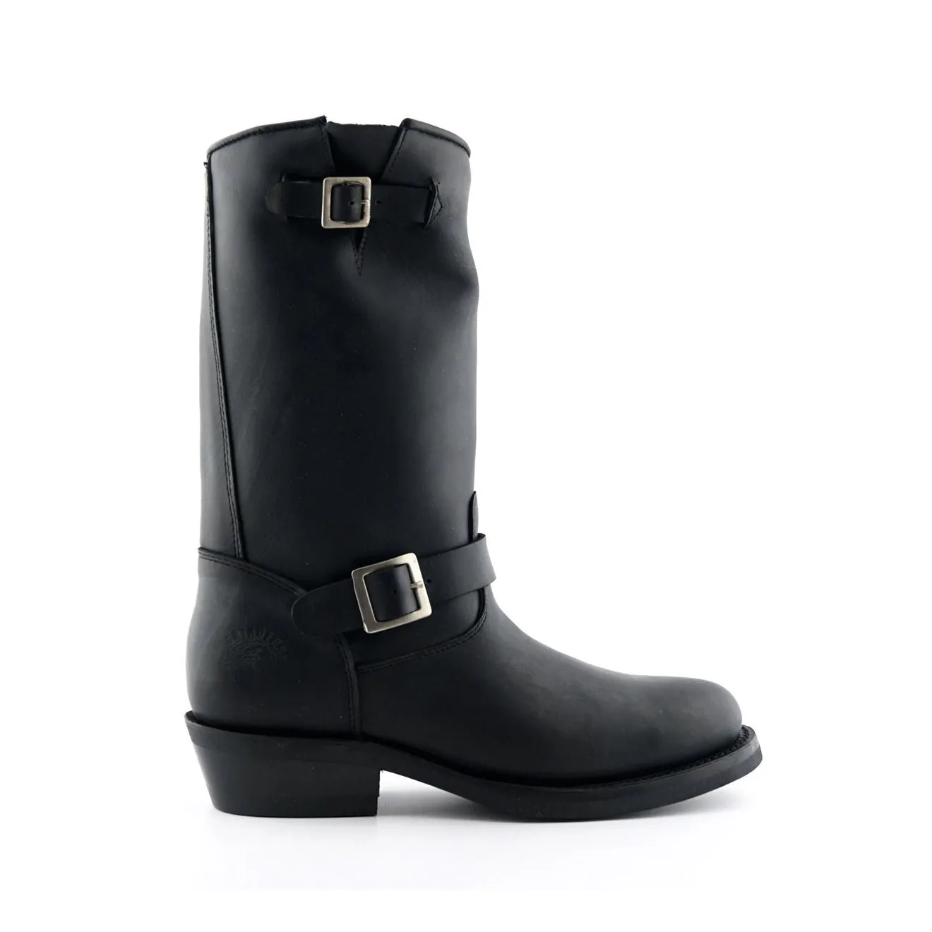 Functional Fit Grinders Unisex Black Smooth Sole Western Leather Boots-Rebel