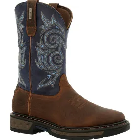 Men's Carbo-Tec Lt Waterproof Pull On Boot - Wide Width In Brown/blue city commute Stable Support Rural Traveler