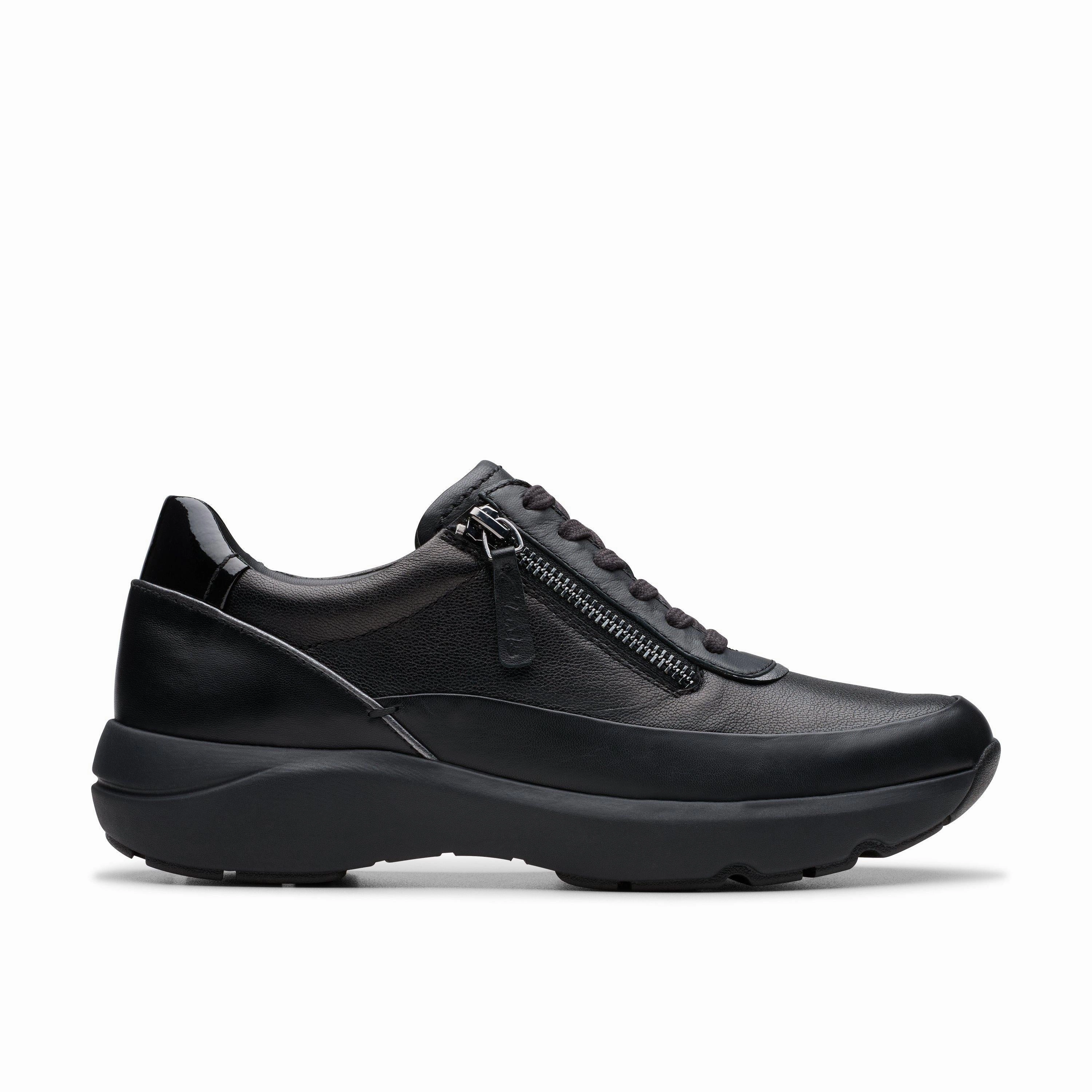proven Comfort Molding Clarks Tivoli Zip in Black Leather