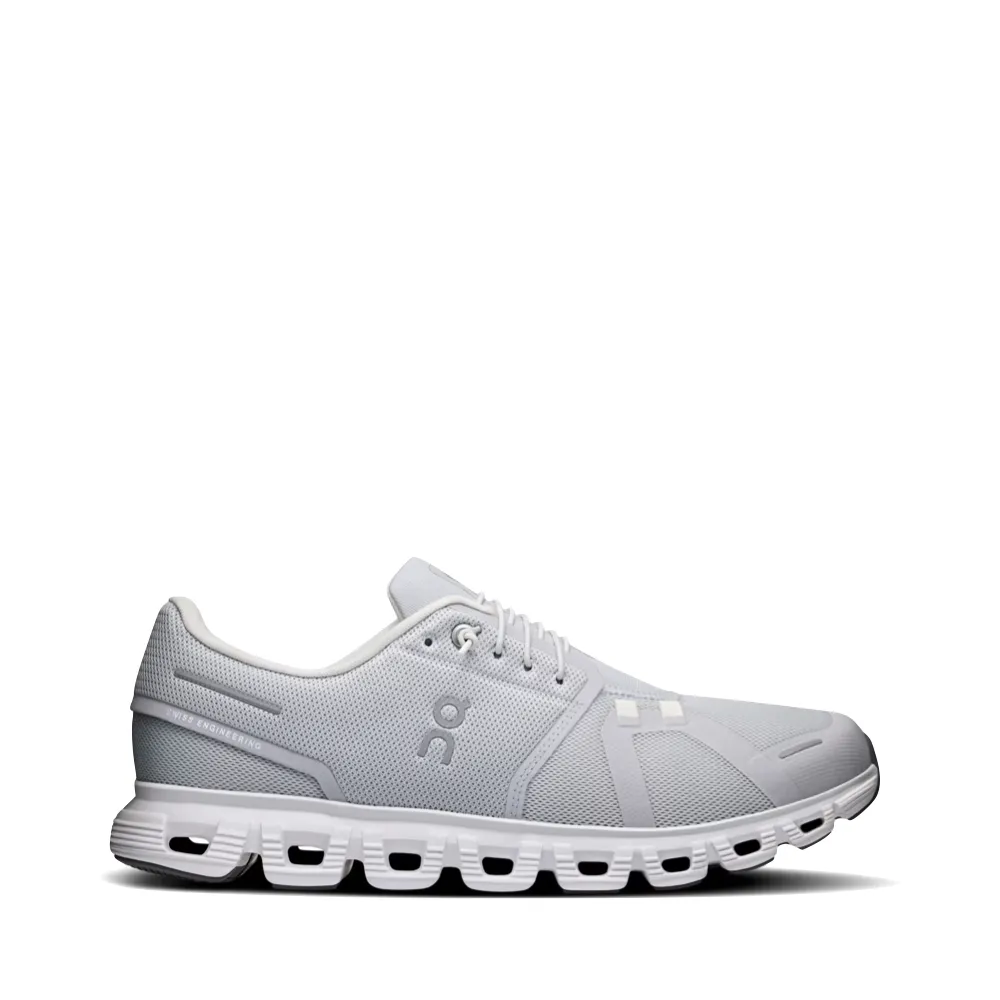 On Men's Cloud 6 Sneaker in Glacier/White Functional shock absorption SlipResistant