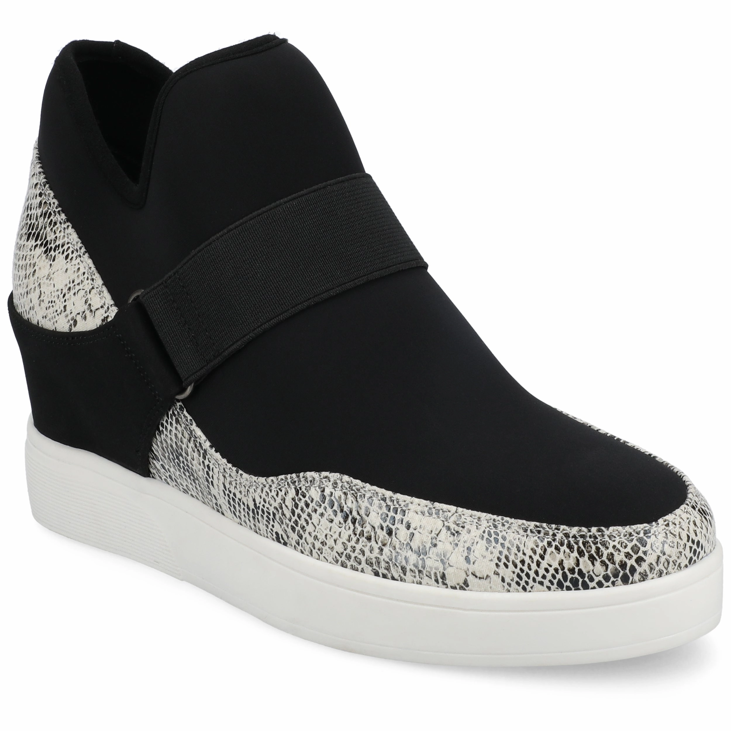 Breathable Outsole Journee Womens Damari High Top Stretch Wedge Sneaker
