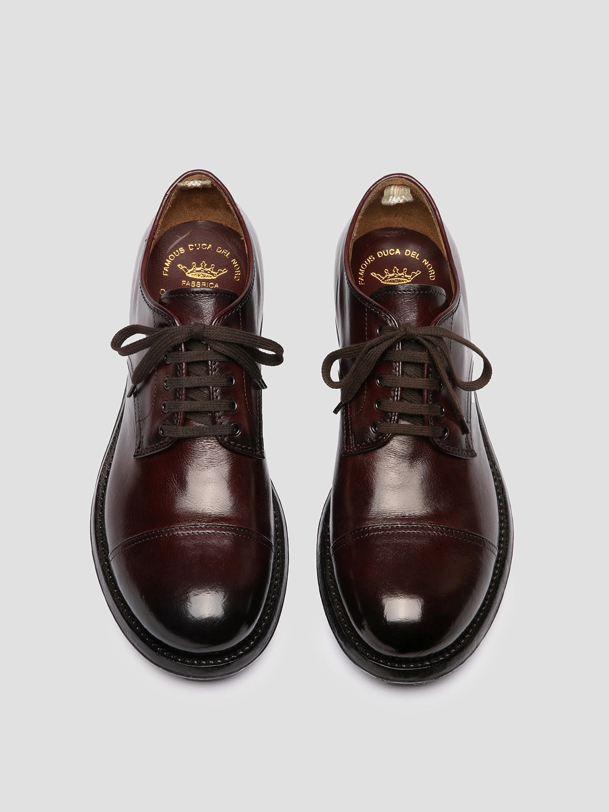 ADMIRAL 008 - Burgundy Leather Derby Shoes Trendy Office
