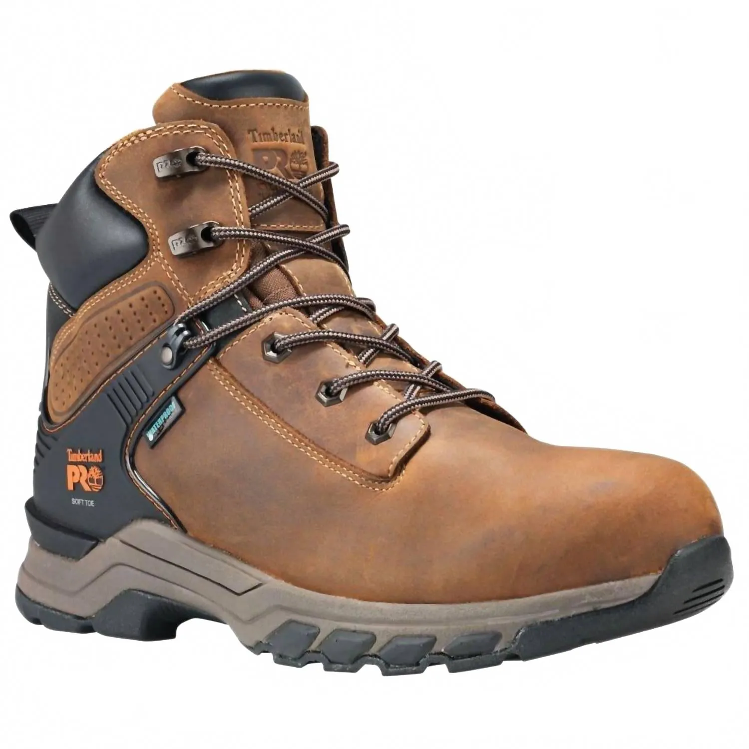 Men's Waterproof Work Boot In Dark Tan Long Hike
