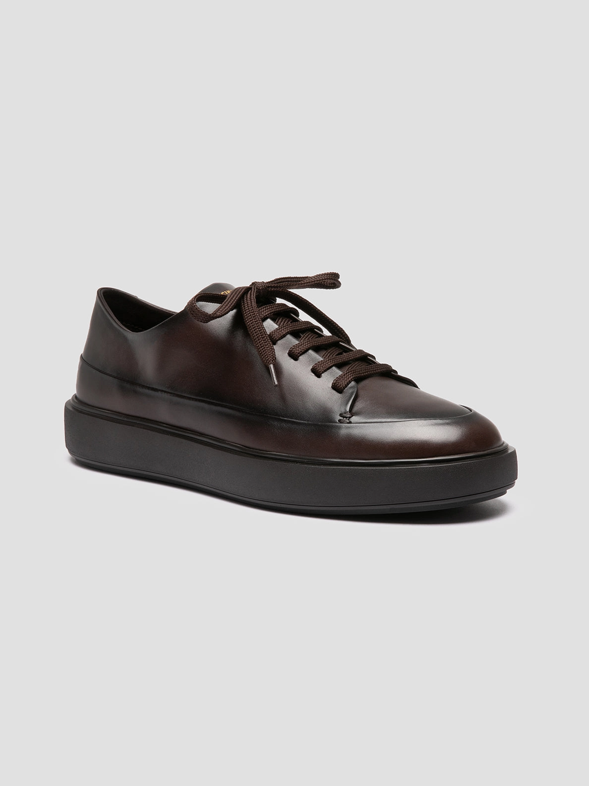 Pressure Distribution System Soft Glide RELEASE 001 - Dark Brown Leather Sneakers