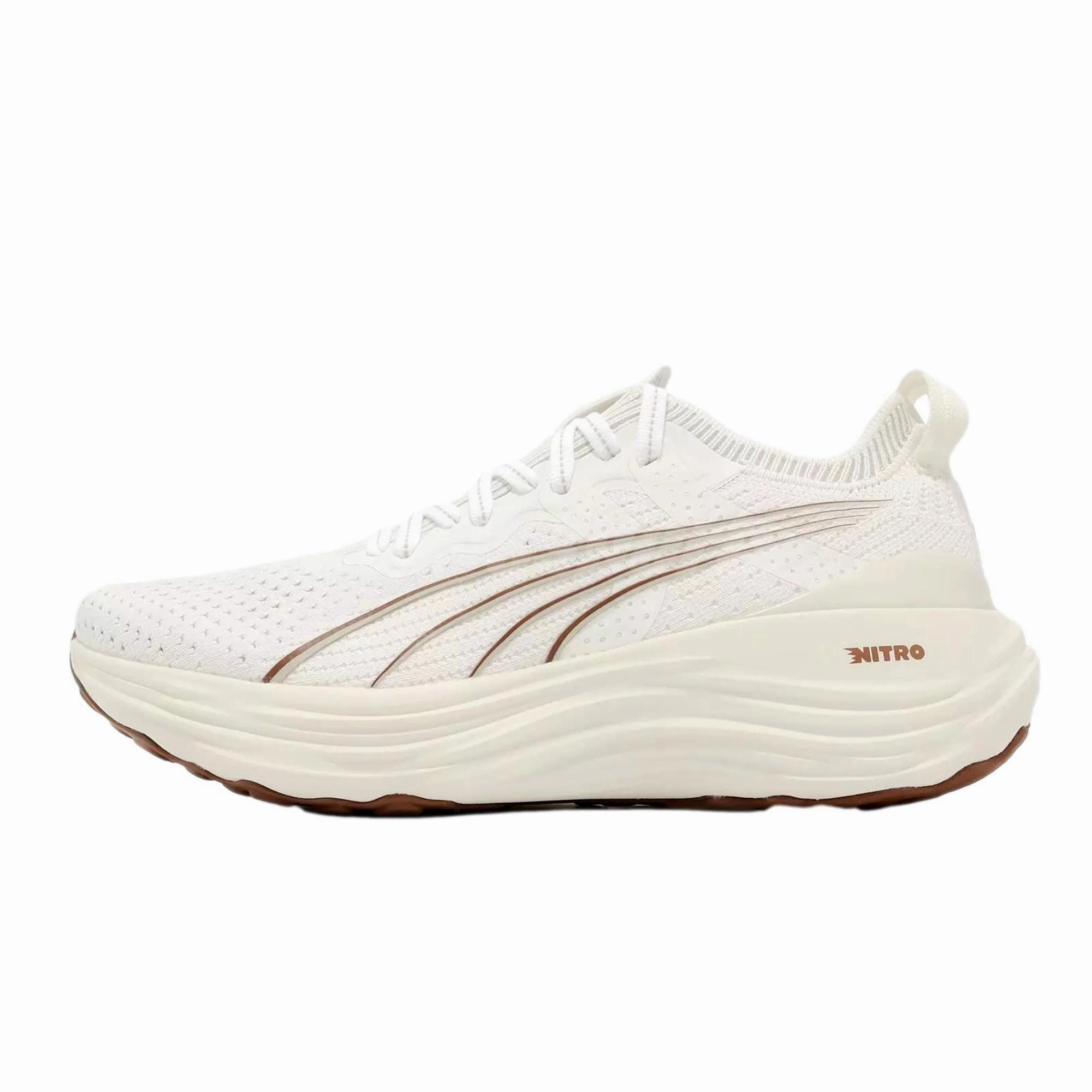 Puma ForeverRun Nitro Knit Warm White/Teak  379140-08 Women's Impact Absorption Layer