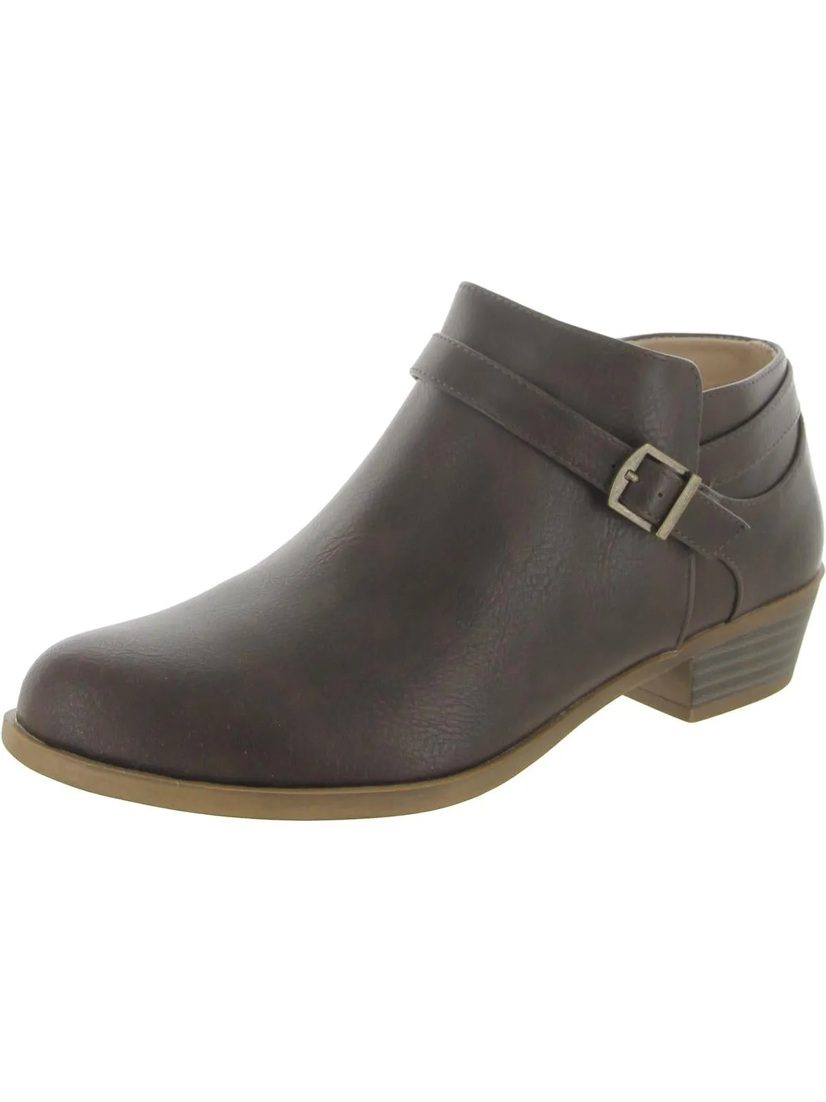 Aleander Womens Faux Leather Ankle Booties Rugged Built Daily Walks