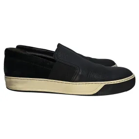 Lanvin Slip-On Sneakers in Black Leather and Suede Comfortable Step Chill Shoes