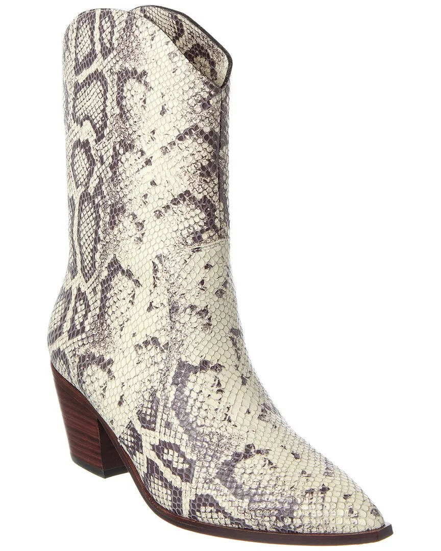 L'AGENCE Claude Western Croc Snake Boot Reliable Support