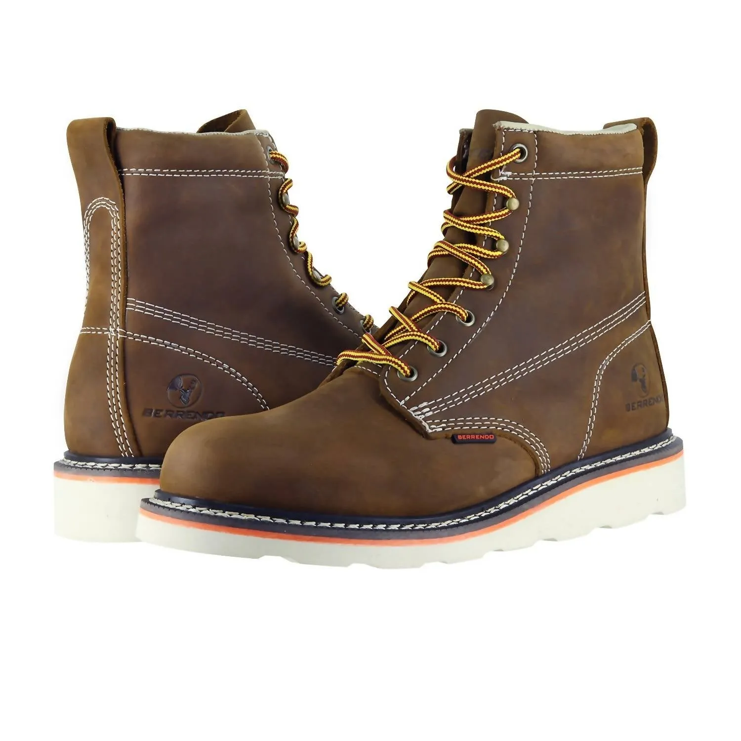 Low Profile Urban Commute Crisp Finish Men's Soft Toe Work Boots Safety Footwear Electrical Hazard Rated In Brown