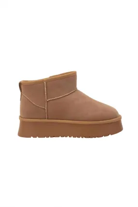 Women's Margot Chunky Platform Mini Boot In Camel Padded Interior Backcountry Camper Hard wearing