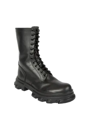 Men's High Altitude Back Street Boys Leather Boots In Black Cushioned Step Adventure Journey