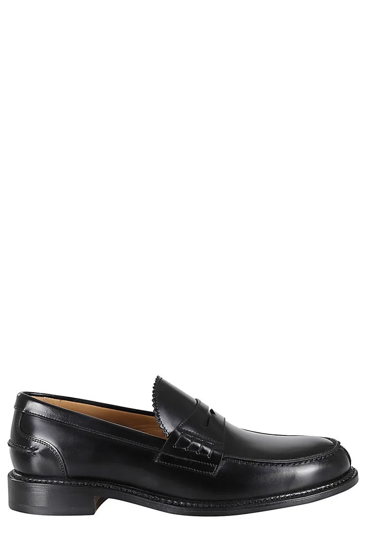 Almond Toe Black Leather Loafers Resilient Midsole Walk On Comfort