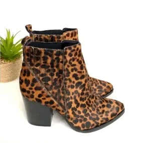 Alva Leopard Print Calf Hair Booties In Tan Brown Thermal Core Outdoor Explorer Casual Wear