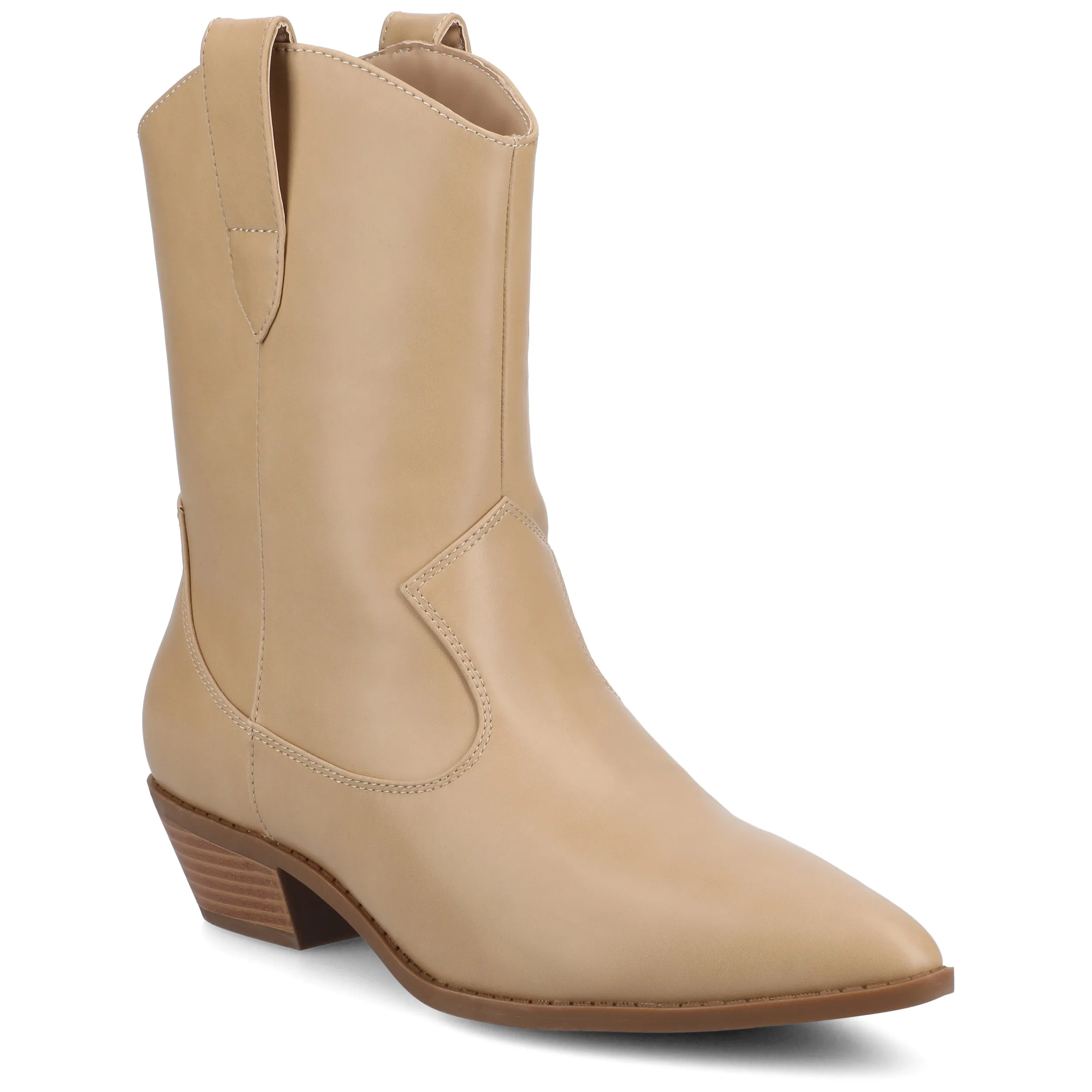 Journee Women's Fritzie Western Ankle Booties Shock absorption tech Easy Walk