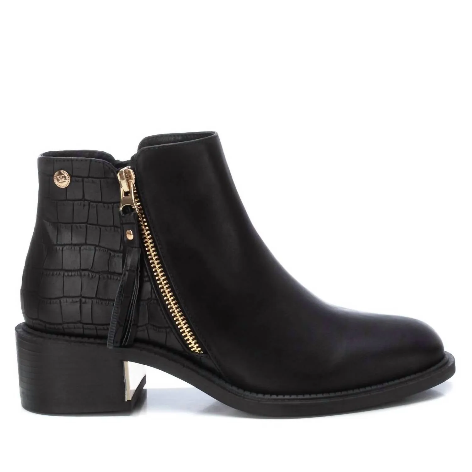 Women's Faux Leather Ankle Boots In Black Holiday Feel