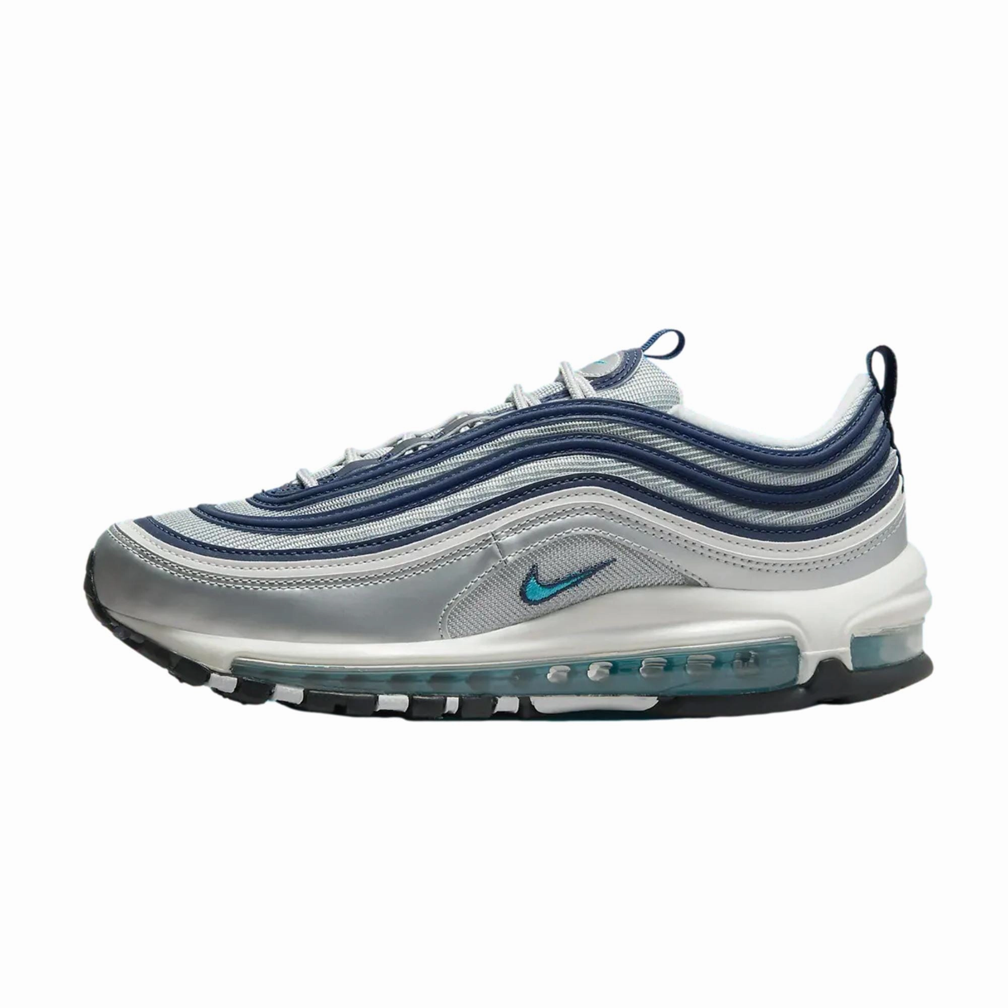 microfiber - upper shoes Nike Air Max 97 OG Metallic Silver/Chlorine Blue  DQ9131-001 Women's
