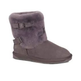 Women's Two Buckle Boots In Gray Shock Absorbing Snowy Path Quality Design