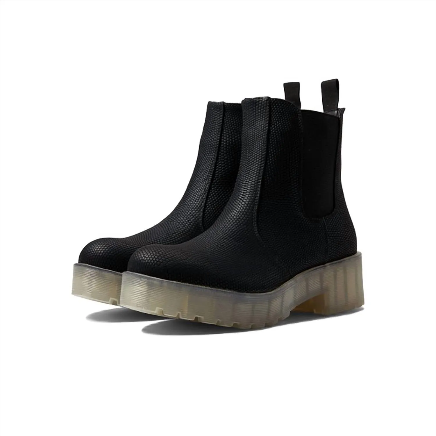 Women's Margo Snake Embossed Boot In Black Stud Look Urban Style