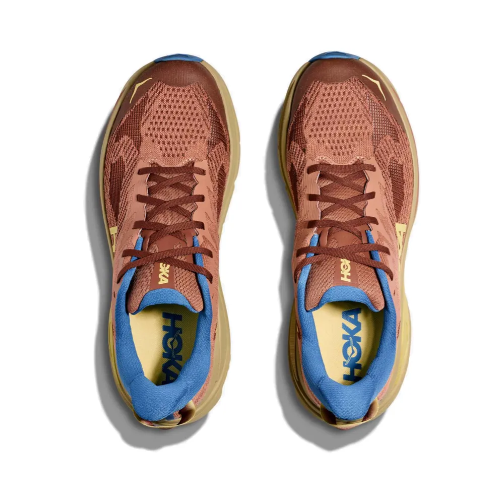 SlipOnStyle Reinforced Eyestay Hoka Men's Challenger 8 Sneaker in Maple/Cardamom