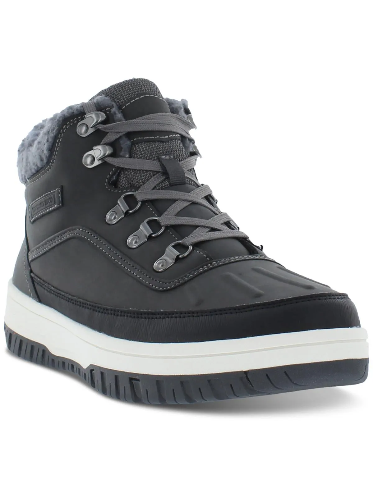 Larry Mens Faux Leather Cozy Winter & Snow Boots Comfort Lining Urban Commute Construction Worker