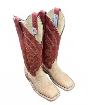 Shock Absorbing Morning Walk Adjustable Fit Women's Agentina Boot In Tan/red