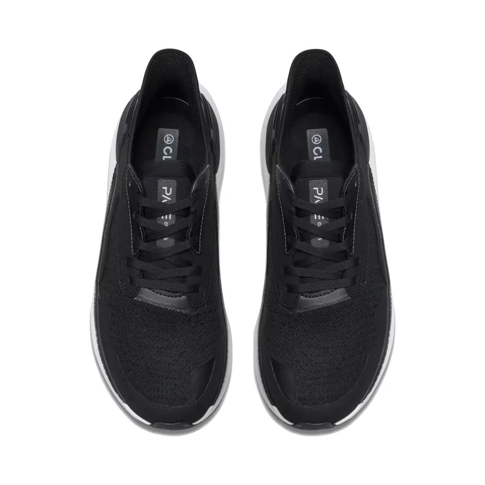 Sporty Look Ultra Breathable Knit Clarks Men's Pace Sneaker in Black/White