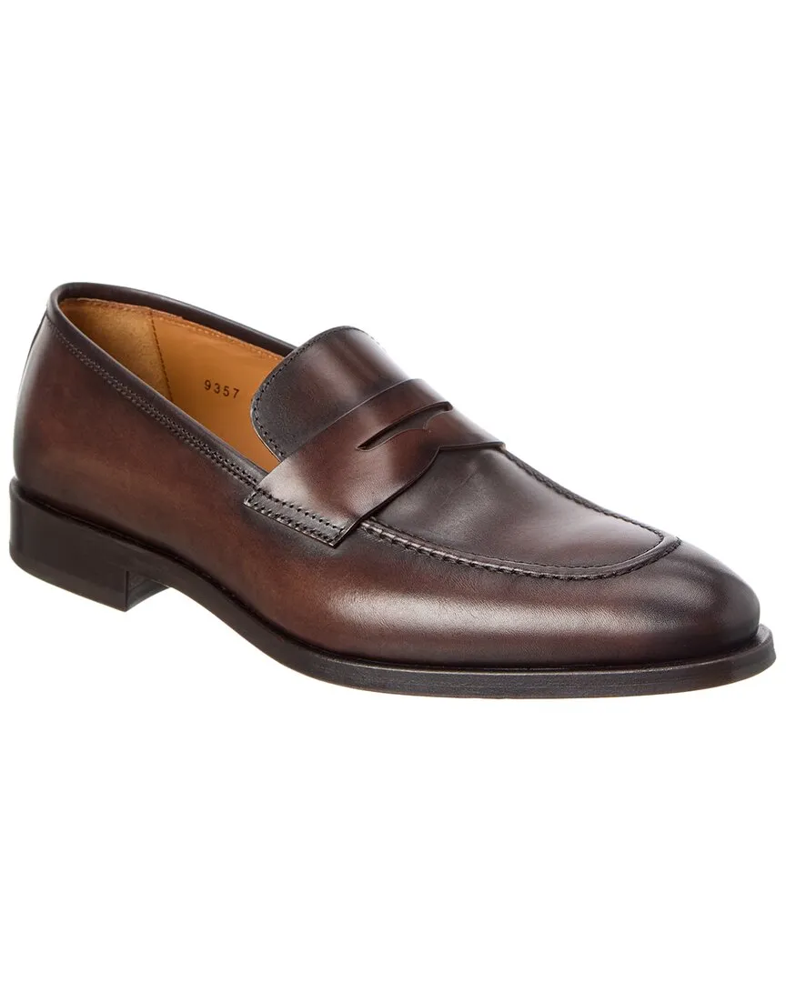 Antonio Maurizi Leather Penny Loafer Molded Footbed