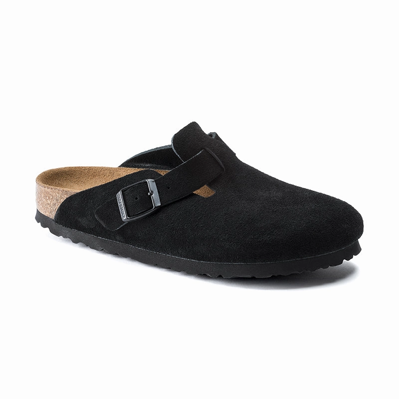 Good elasticity Women's Boston Soft Footbed Black Suede