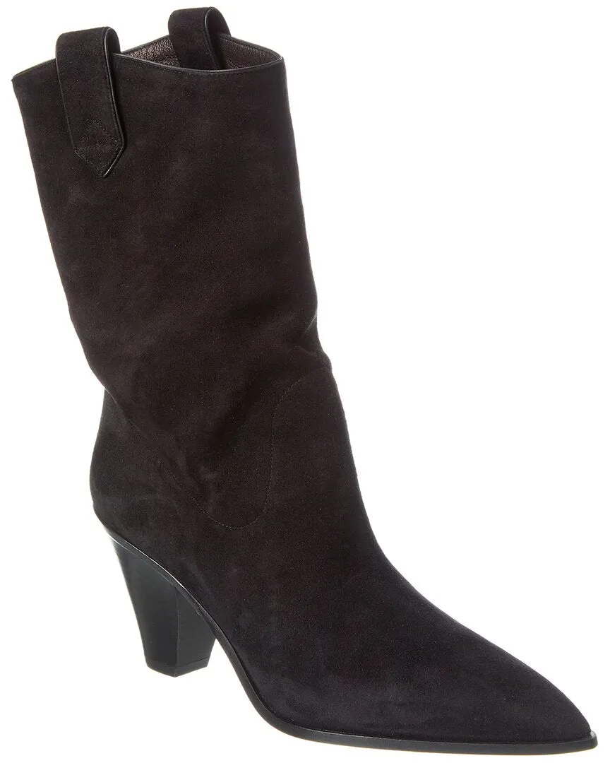 Comfortable Balance Aquazzura Boogie Suede Cowboy Bootie