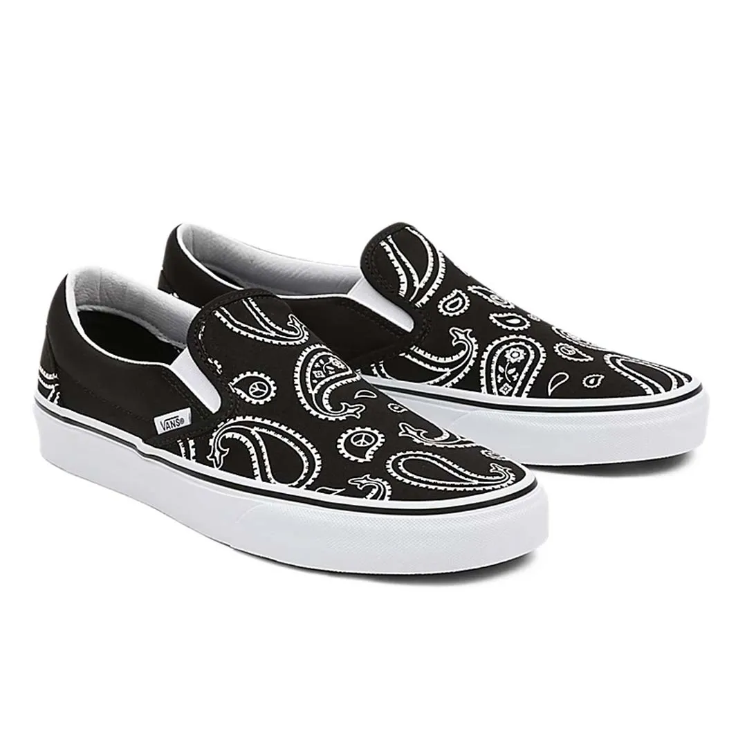Urban Inspired Vans - Unisex Peace Paisley Classic Slip-On Shoes (5JMHB0E)