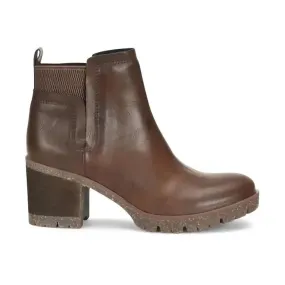 Outdoor Hiking Women's Elsie Lug Sole Heeled Booties In Dark Brown