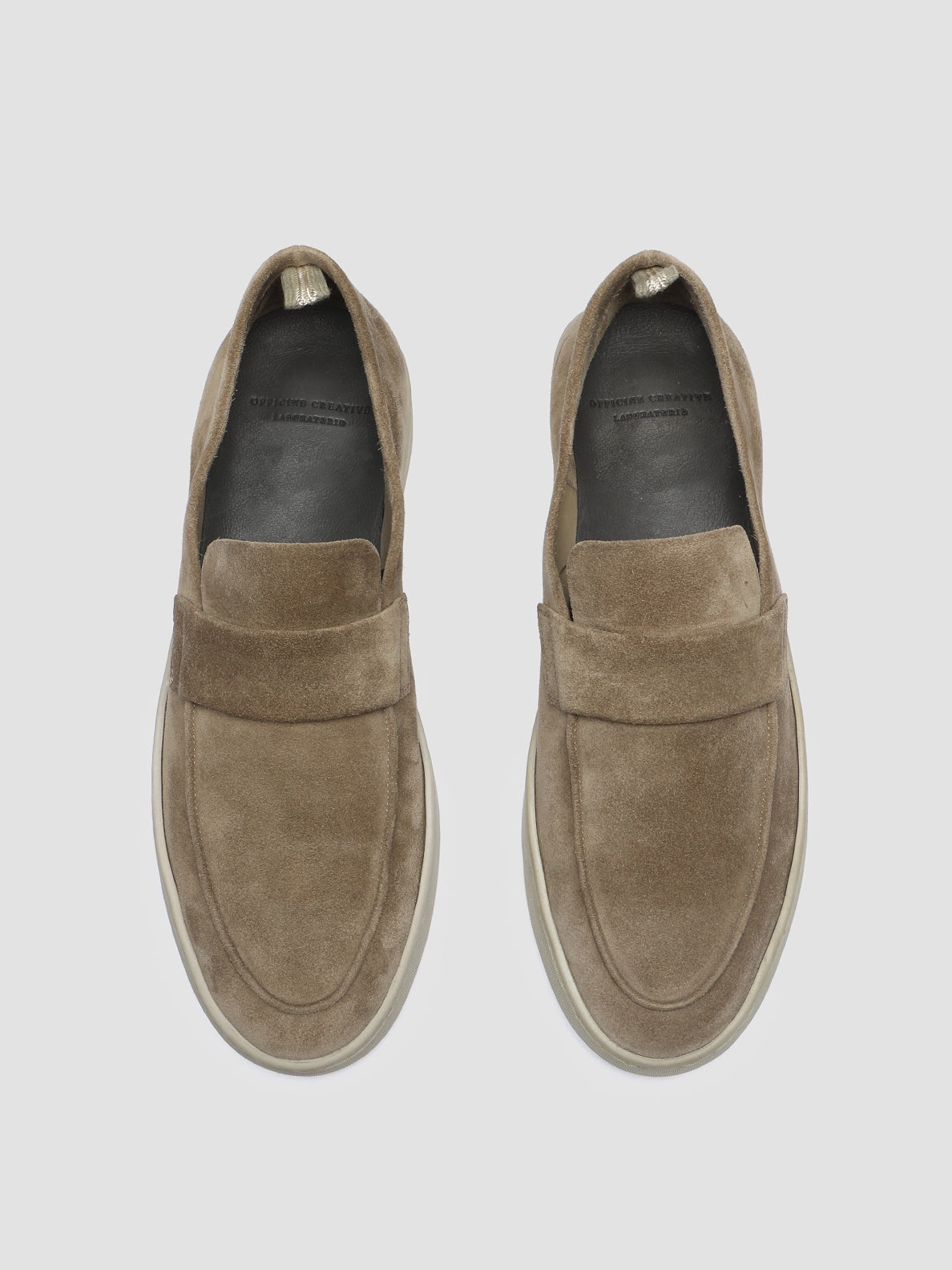 HERBIE 001 - Taupe Suede Penny Loafers All Base Smart Look
