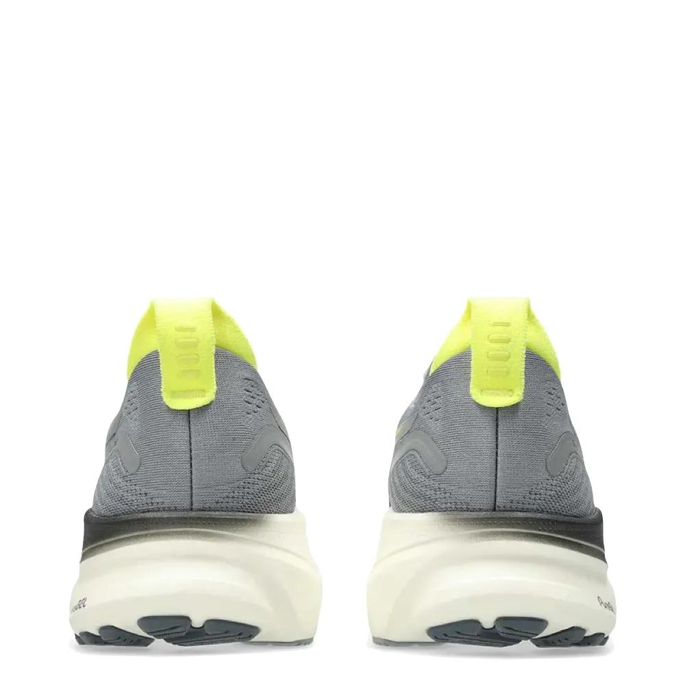 Asics Men's GEL-KAYANO 32 Sneaker in Gravel/Citron Refined chic Pressure Dispersion System