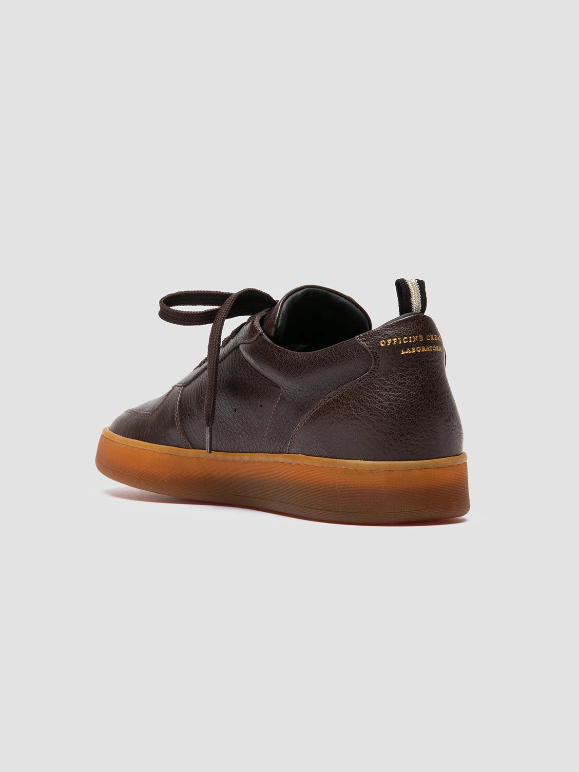 ASSET 001 - Dark Brown Leather Sneakers slim fit