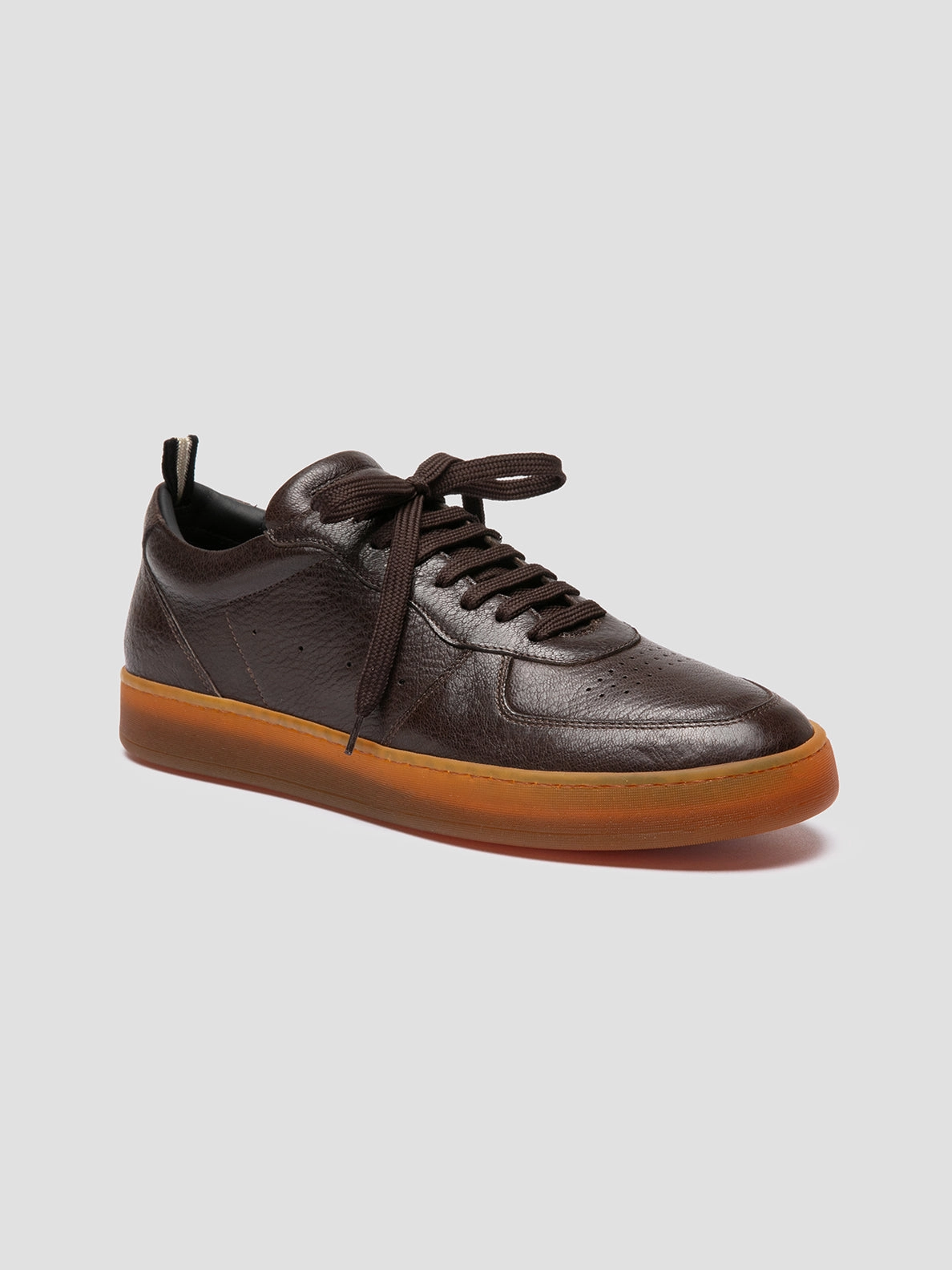 Knit Fabric Tailored lining ASSET 001 - Dark Brown Leather Sneakers