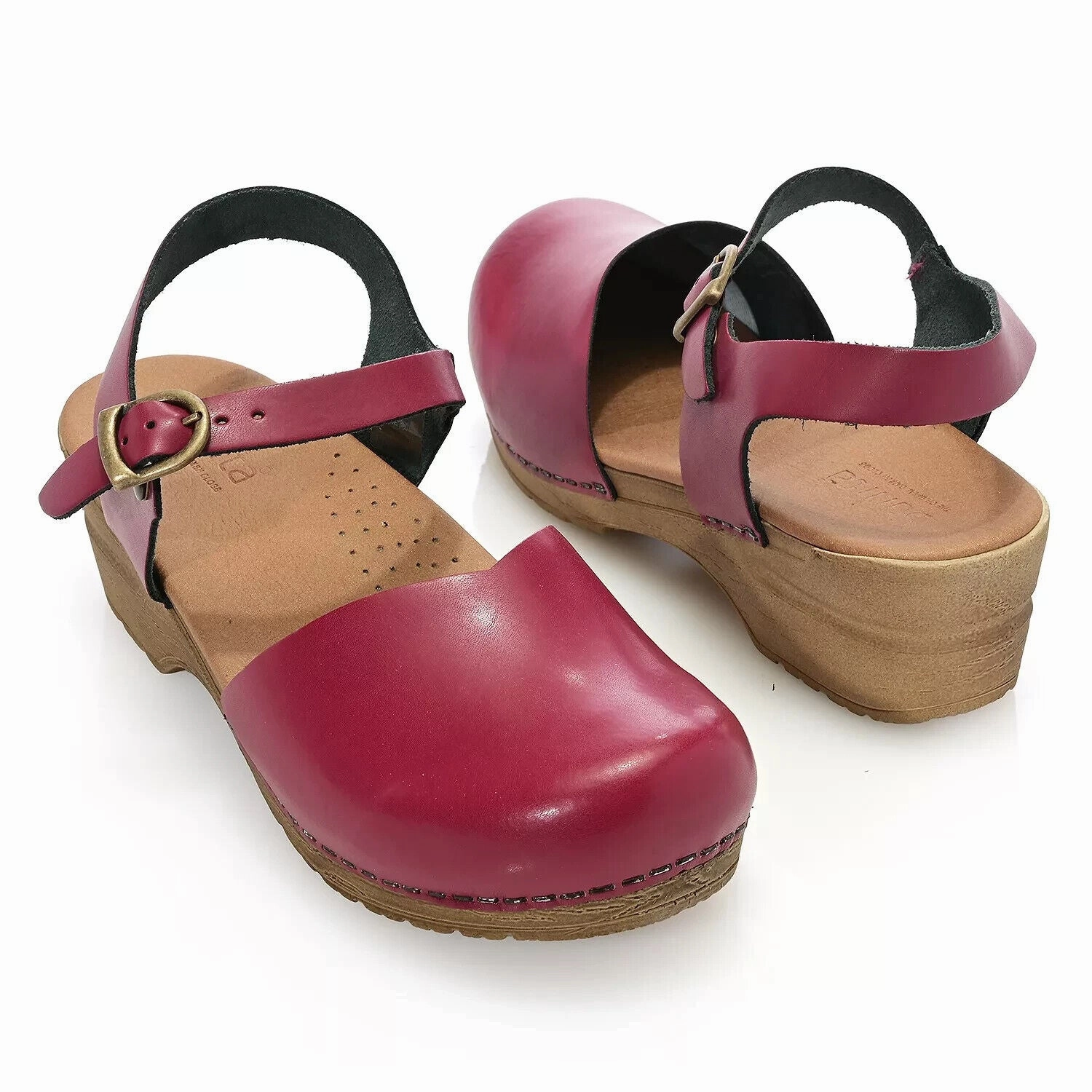 Dual Density Padding non - perforated shoes Sanita Sansi Clogs Women's EU 40 Red Adjustable Buckle Closed Toe Shoes ZPO2290