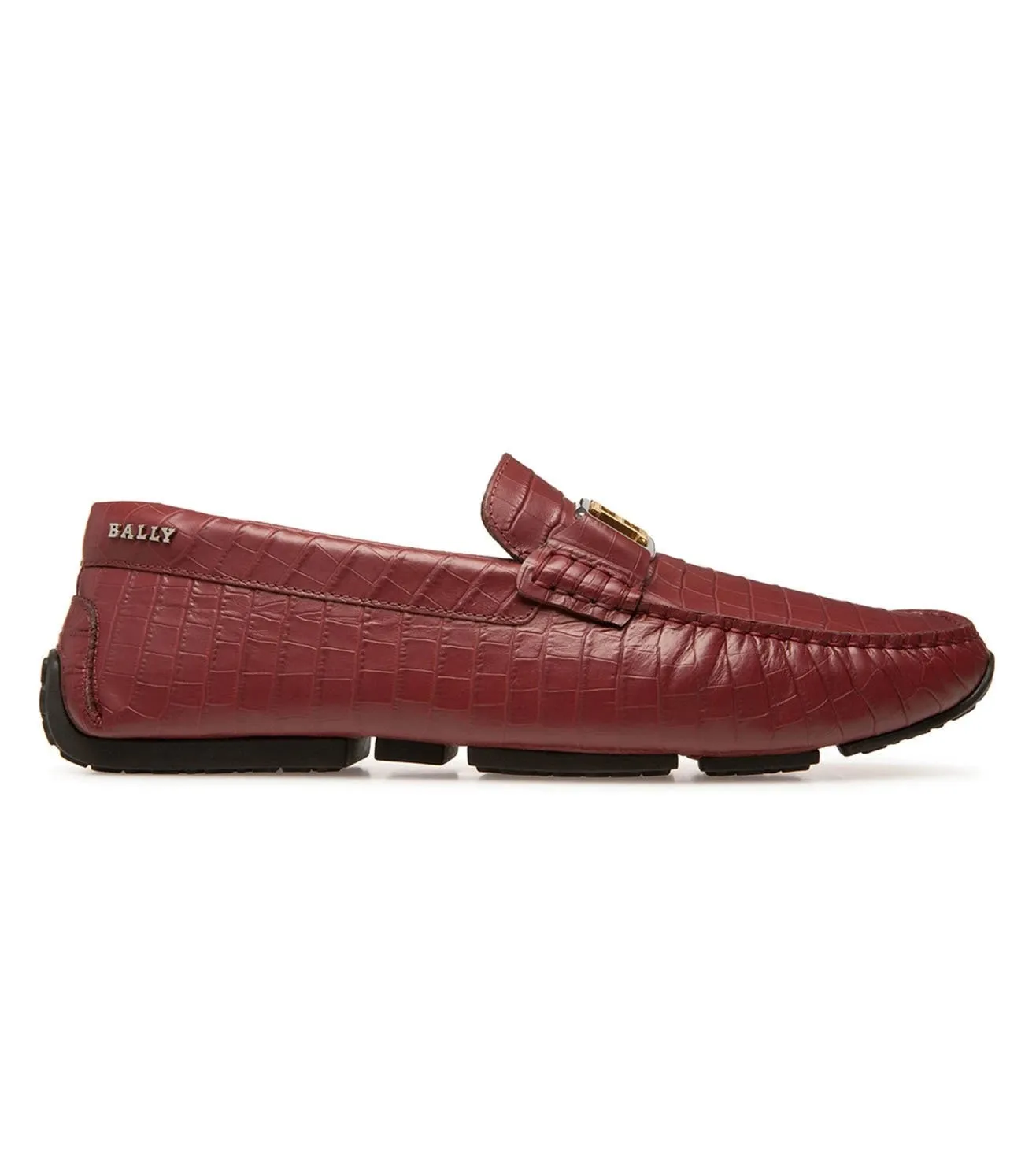 weekend shoes Bally Palan 6300826 Men's Heritage Red Calf Embossed Leather Loafers