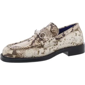 Step In Insole Removable Slip On Barbed Loafers Mens Snake Print Leather Loafers