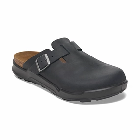 Men's Boston Rugged Black Oiled Leather Classic Toe Shape Frost Step