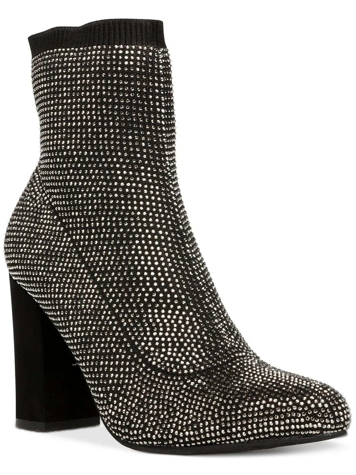 Baybe Womens Rhinestone Block Heel Ankle Boots High Quality