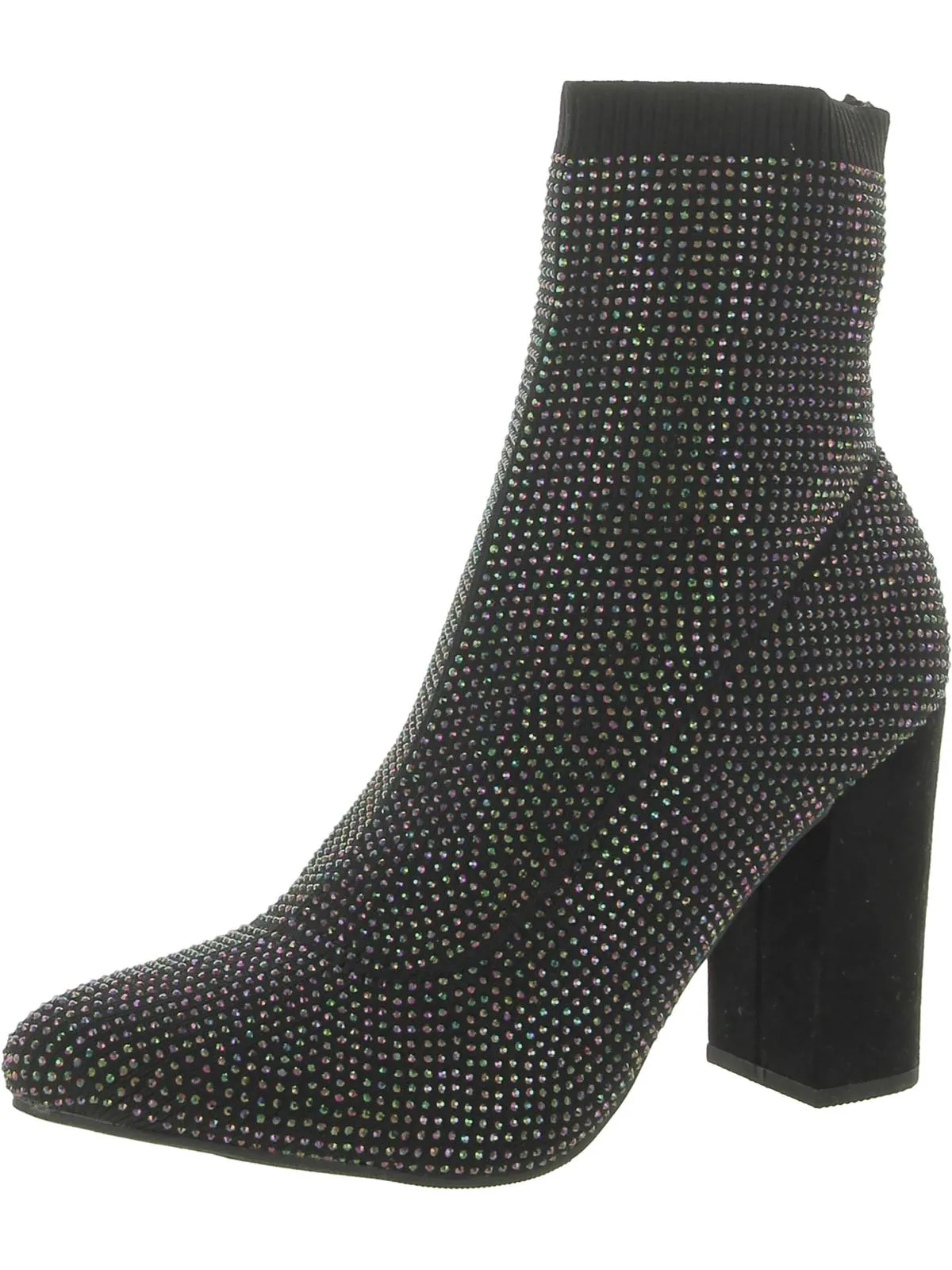 Baybe Womens Rhinestone Block Heel Ankle Boots Breathable Mountain Hike Eco Material Cold Weather Commuter