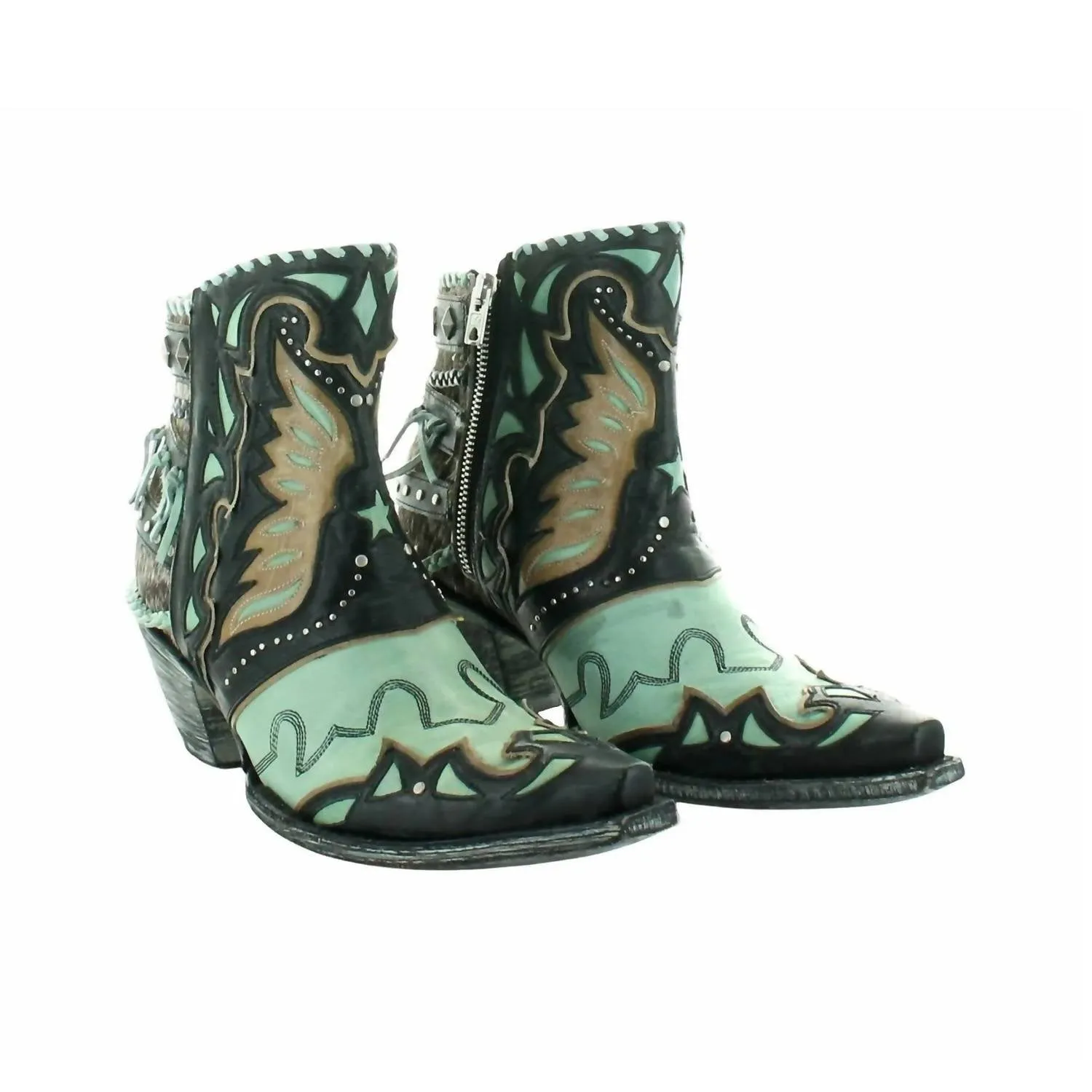 Roll Up Women's Eagle Flight Boots In Black/aqua