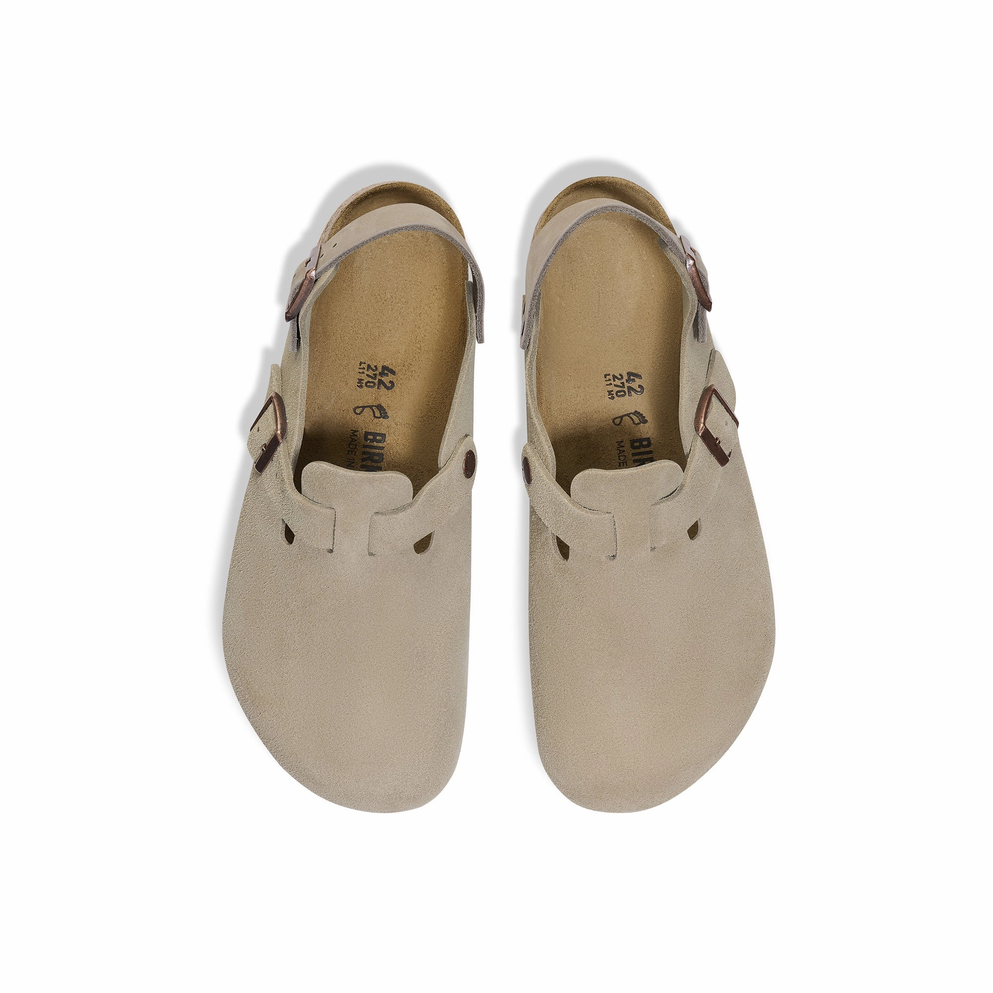 Birkenstock Mens Tokio Taupe Suede Sandals EasyClean bike ride