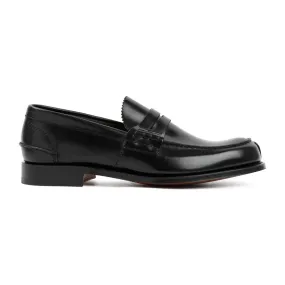 Memory Foam Black Leather Pembrey Loafers