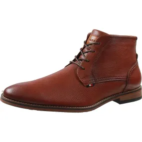 Blaze Mens Faux Leather Lace-Up Chukka Boots Zip Up