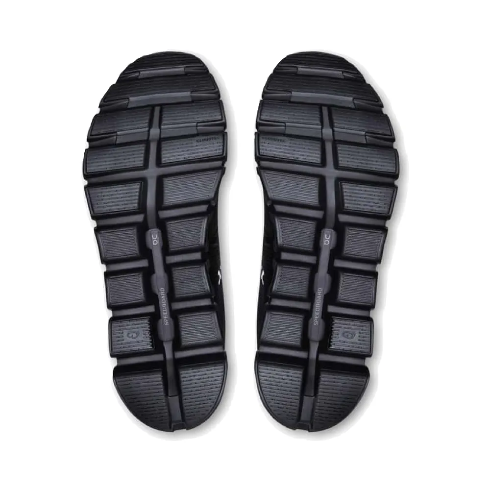 On Men's Cloud 6 Waterproof Sneaker in Black/Black Moisture Wicking Linings RaisedSole