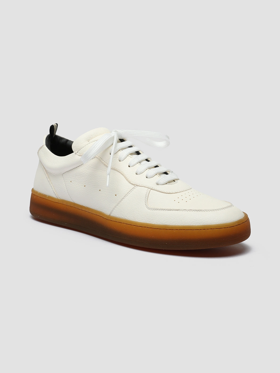 Orthopedic friendly ASSET 001 - White Leather Low Top Sneakers